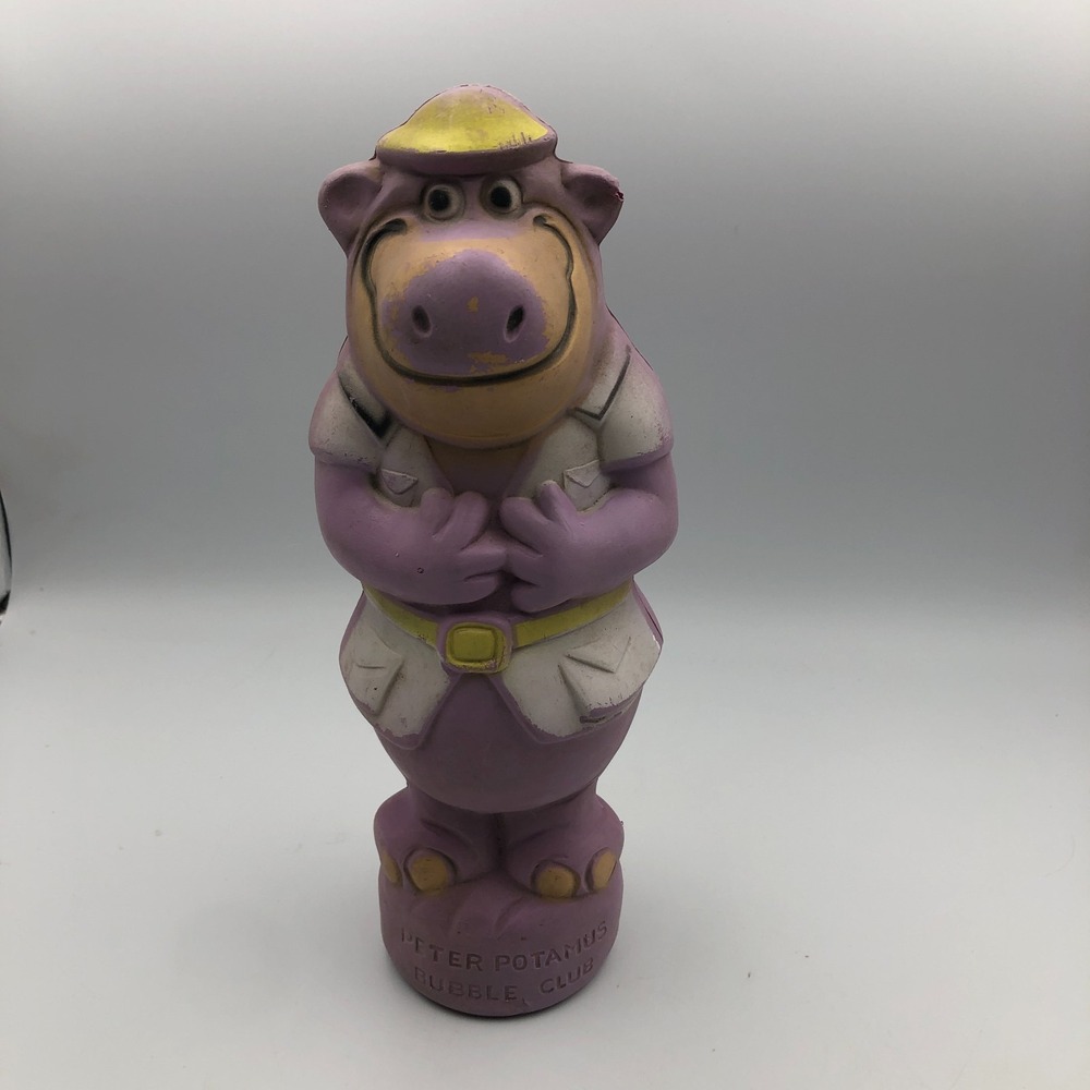 1960's Peter Potamus Vintage Soaky Hanna Barbera Bottle Bank purple hippopotamus